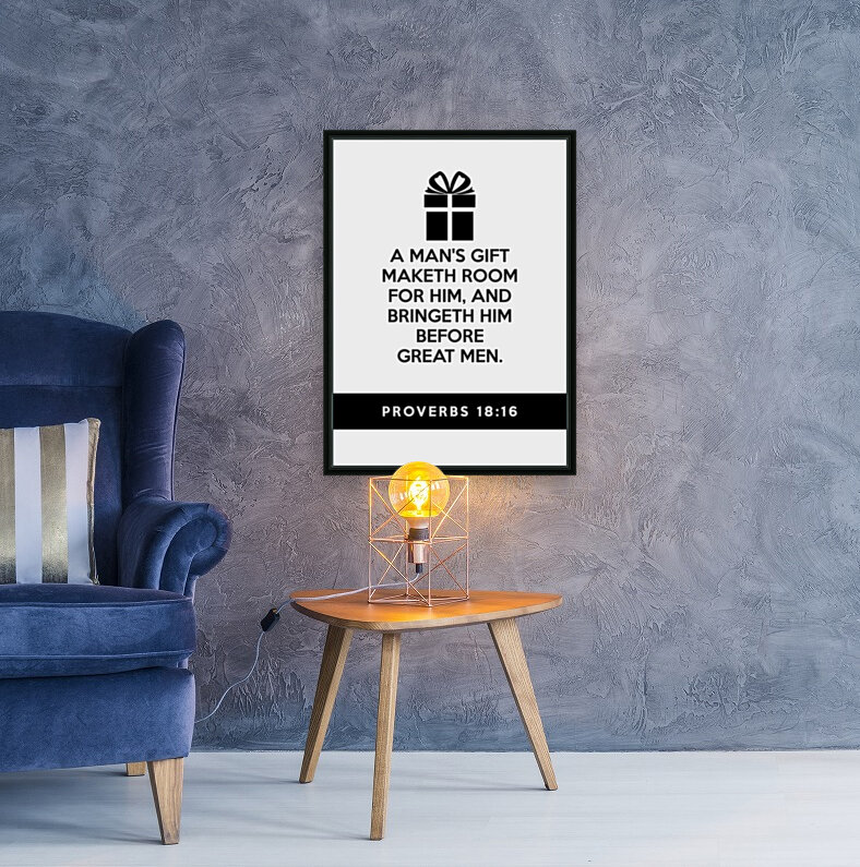 Proverbs 18 16 white Reproduction