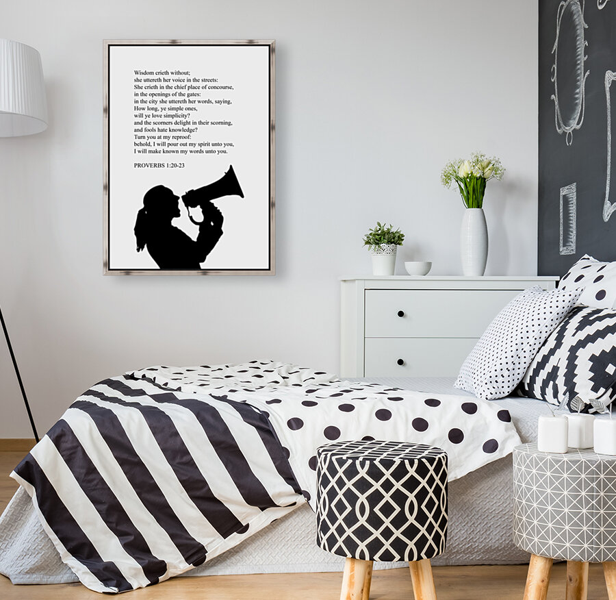 Proverbs 1 20 23 white Reproduction