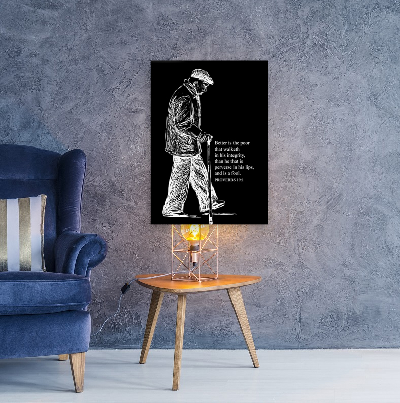 Proverbs 19 1 black Reproduction