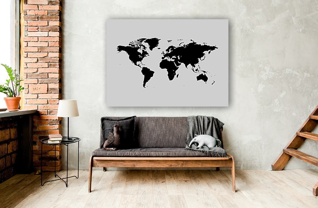 world map white Reproduction