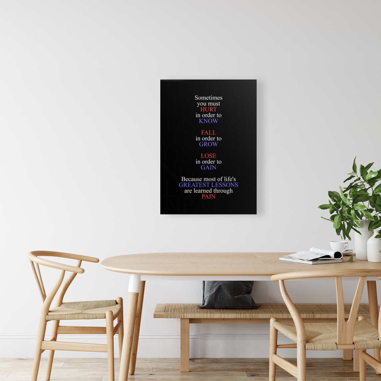 learned through pain black Reproduction