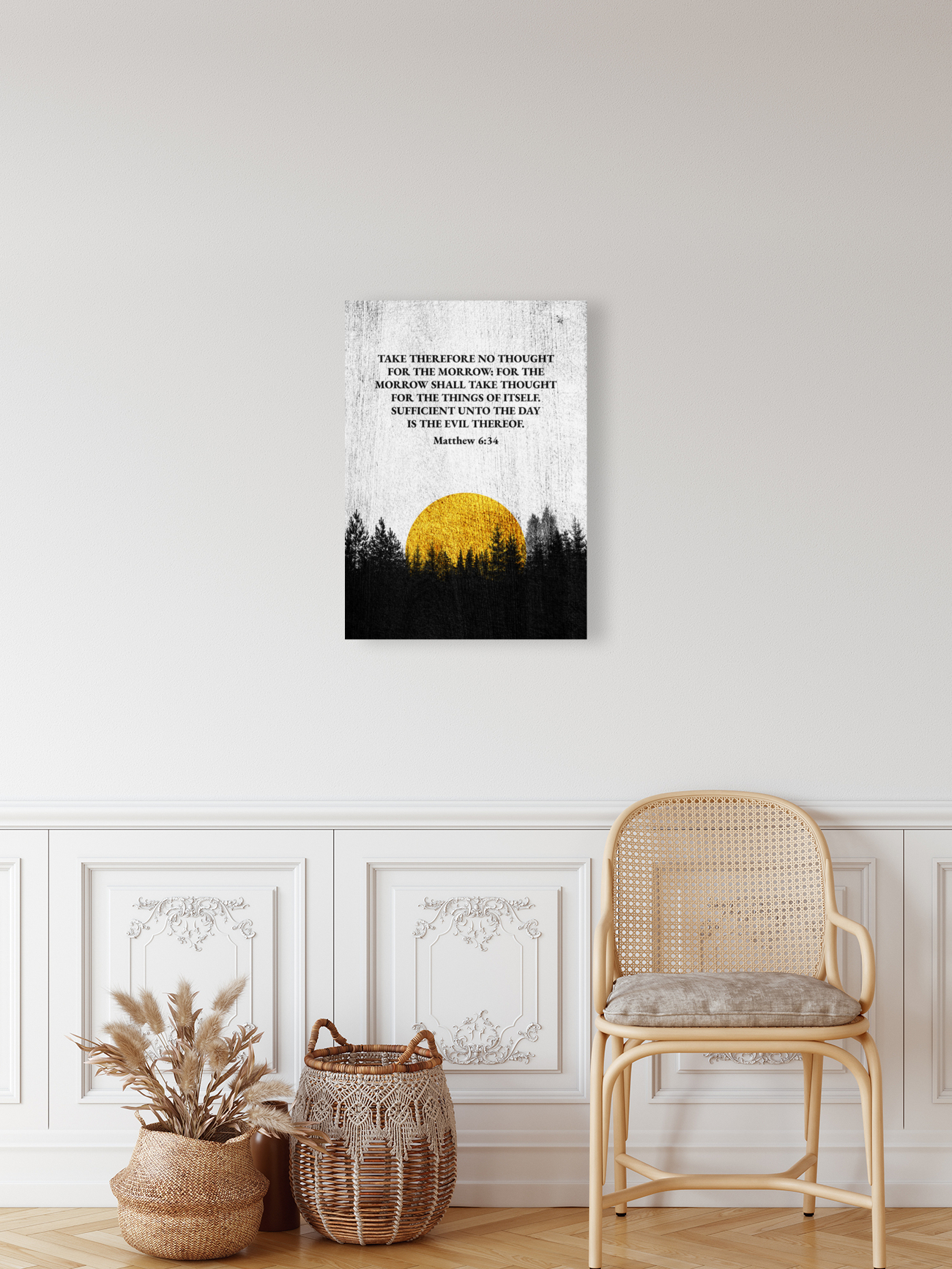 Matthew 6:34 Bible Verse Wall Art by ABConcepts Wall Art