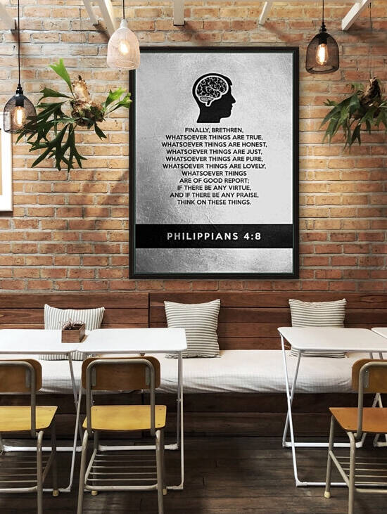 Philippians 4:8 Bible Verse Wall Art by ABConcepts