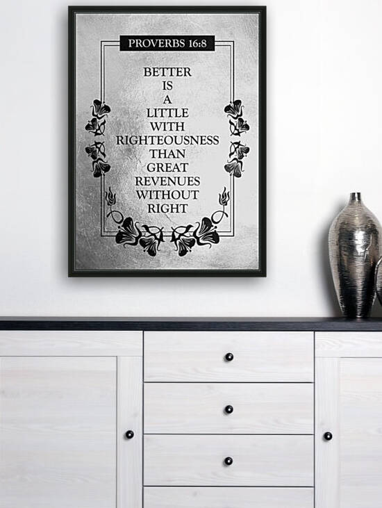 Proverbs 16:8 Bible Verse Wall Art Reproduction
