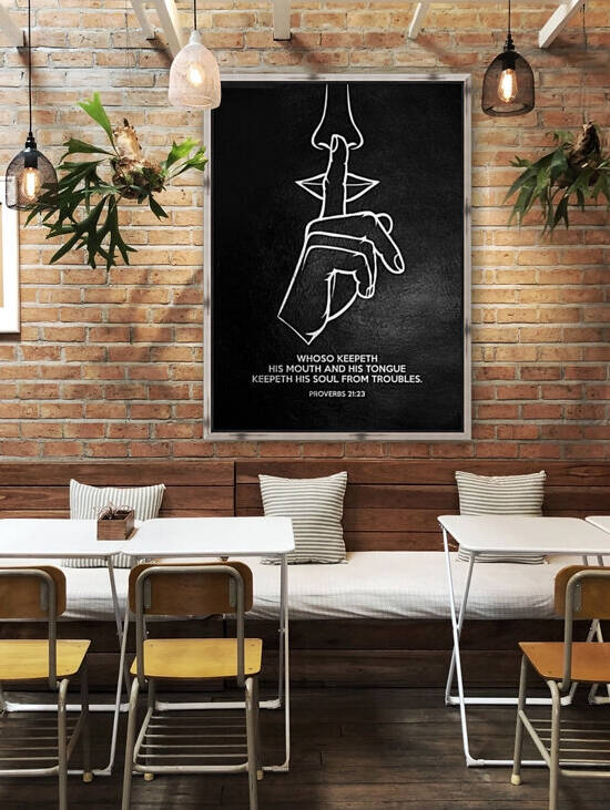 Proverbs 21:23 Bible Verse Wall Art by ABConcepts