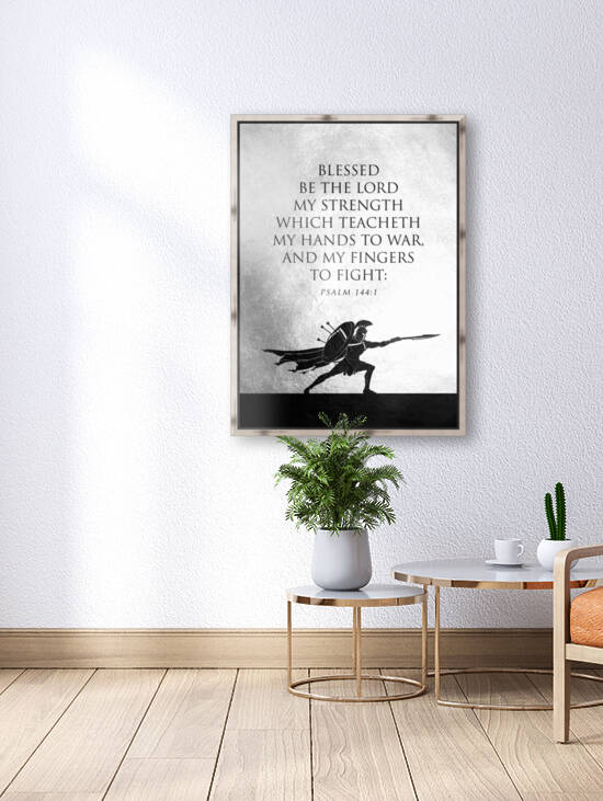 Psalm 144:1 Bible Verse Wall Art Reproduction