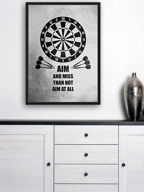 darts aim and miss Motivational Wall Art by ABConcepts