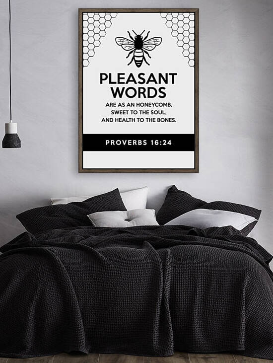 Proverbs 16:24 Bible Verse Wall Art Reproduction