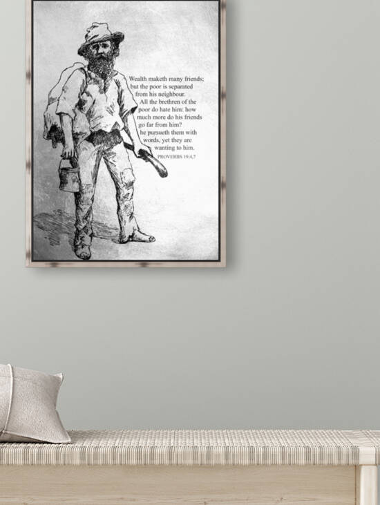 Proverbs 19:4-7 Bible Verse Wall Art by ABConcepts