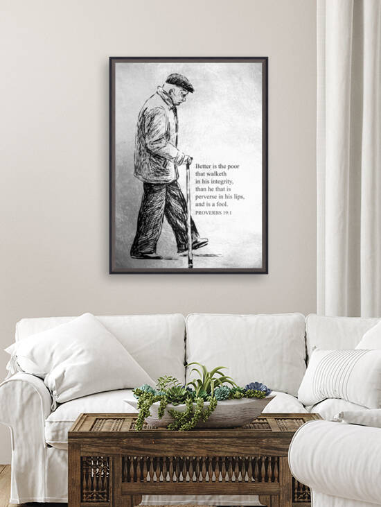 Proverbs 19:1 Bible Verse Wall Art Reproduction