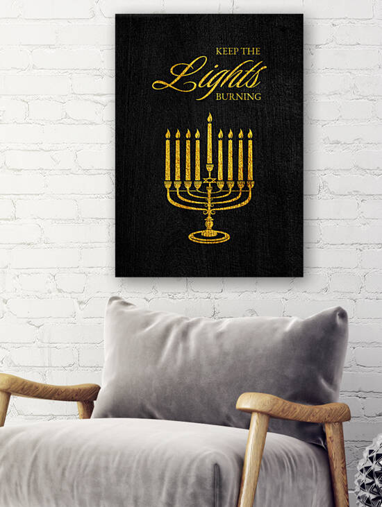 hanukkah lights gold by ABConcepts