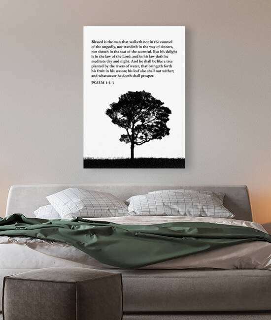 Psalm 1:1-3 Bible Verse Wall Art by ABConcepts