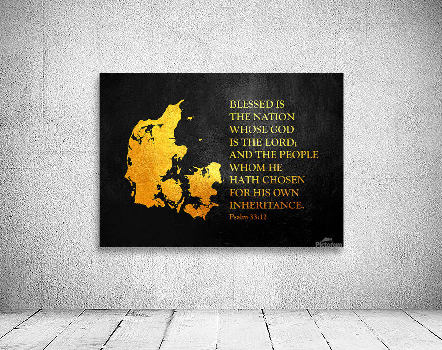 Denmark Gold Map Wall Art Wall Preview