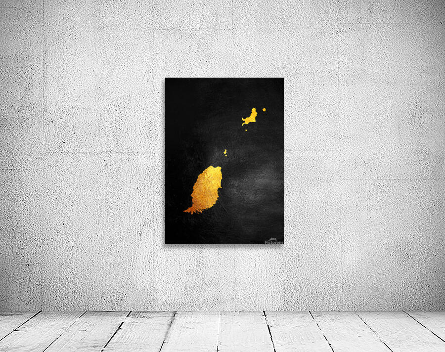 Grenada Gold Map Wall Art Wall Preview