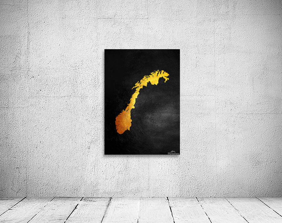 norway gold map Wall Preview