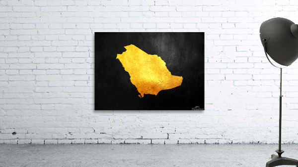 Gold Saudi Map saudi arabia gold map by ABConcepts Wall Art
