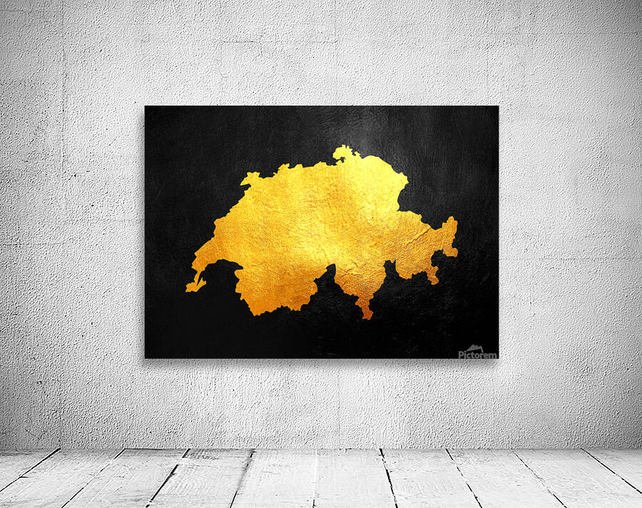 switzerland gold map Wall Preview