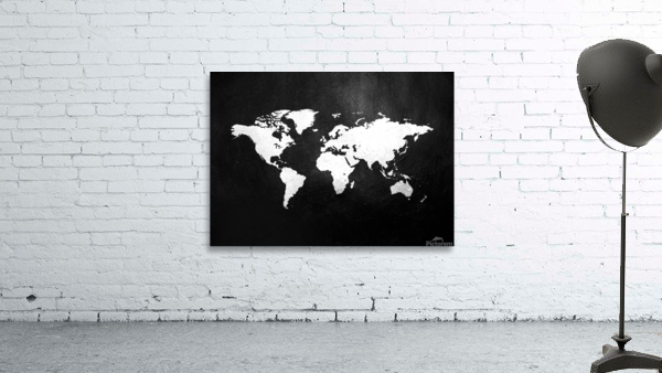 World Map Silver Wall Preview
