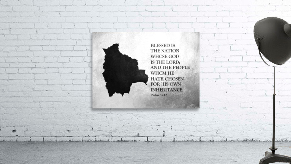 Bolivia Charcoal Map Wall Art Wall Preview