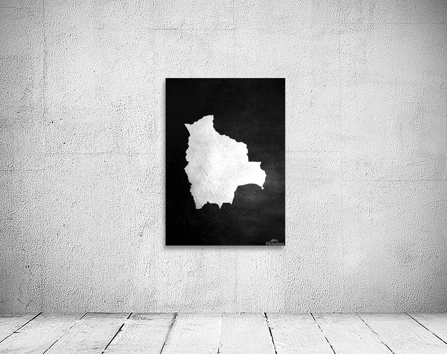 Bolivia Silver Map Wall Art Wall Preview