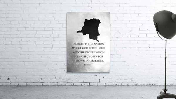 Congo Charcoal Map Wall Art Wall Preview