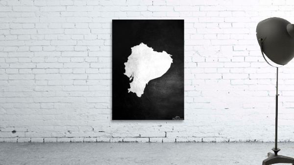 Ecuador Silver Map Wall Art Wall Preview