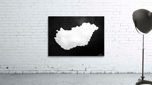 Hungary Silver Map Wall Art Wall Preview