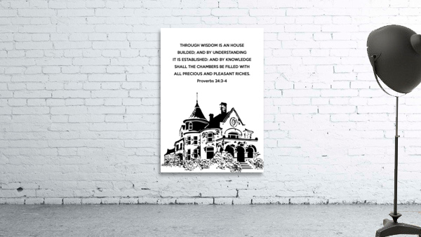 Proverbs 24 3 4 white Wall Preview