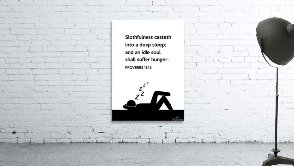 Proverbs 19 15 white Wall Preview