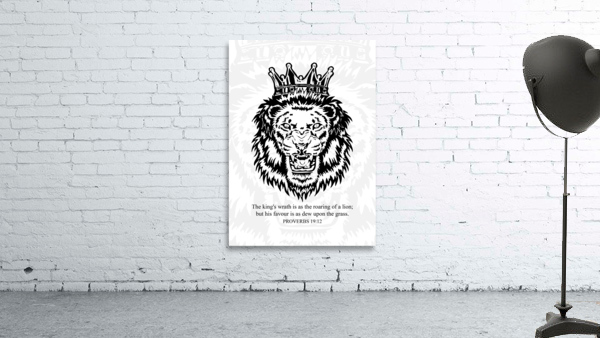 Proverbs 19 12 white Wall Preview