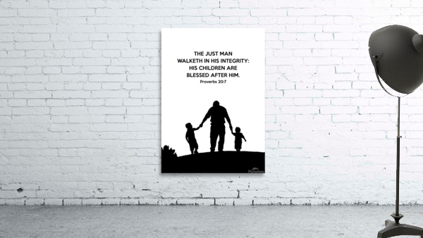 Proverbs 20 7 white Wall Preview