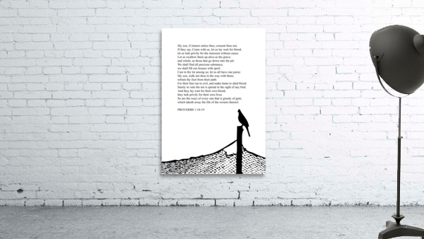 Proverbs 1 10 19 white Wall Preview