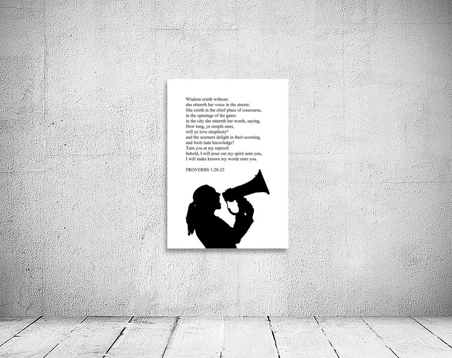 Proverbs 1 20 23 white Wall Preview