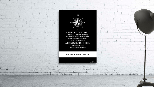 Proverbs 3 5 6 black Wall Preview