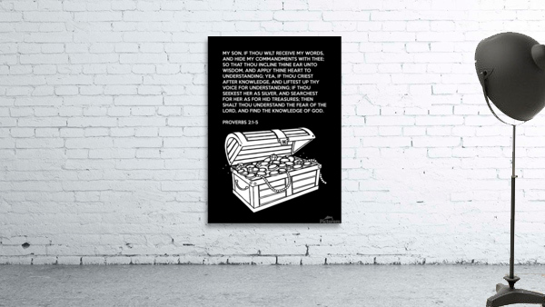 Proverbs 2 1 5 plain black Wall Preview
