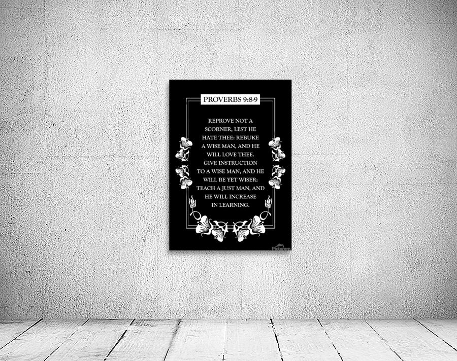 Proverbs 9 8 9 plain black Wall Preview