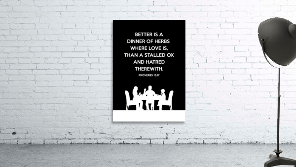Proverbs 15 17 plain black Wall Preview