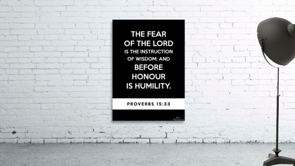 Proverbs 15 33 plain black Wall Preview