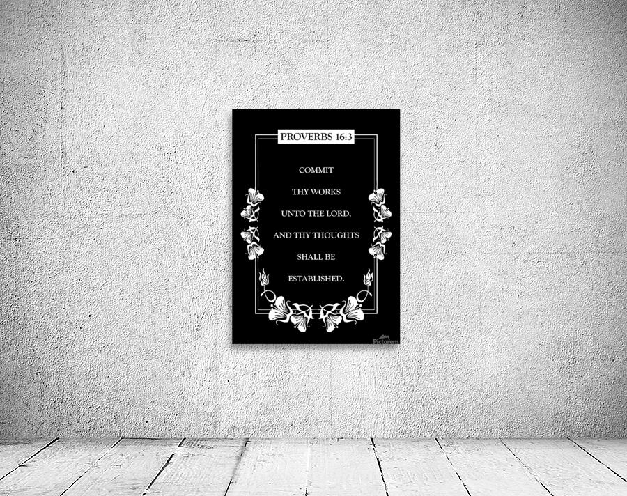 Proverbs 16 3 plain black Wall Preview