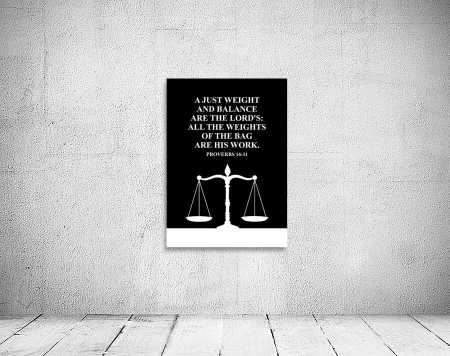 Proverbs 16 11 plain black Wall Preview