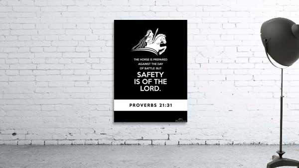 Proverbs 21 31 plain black Wall Preview