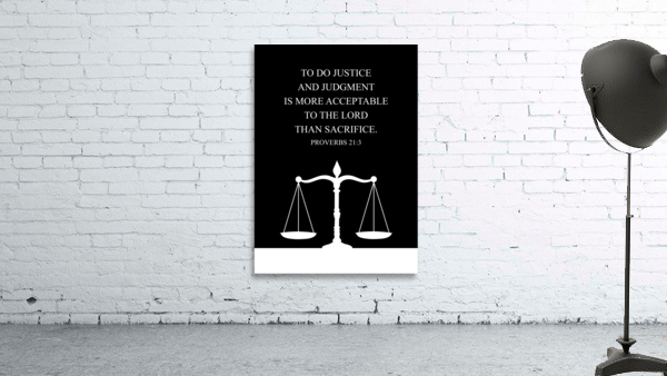 Proverbs 21 3 plain black Wall Preview