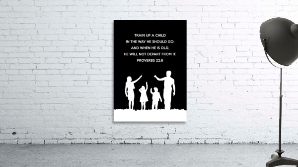 Proverbs 22 6 plain black Wall Preview