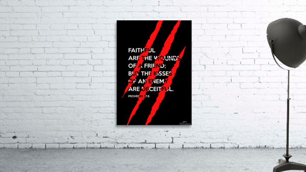 Proverbs 27 6 plain black Wall Preview