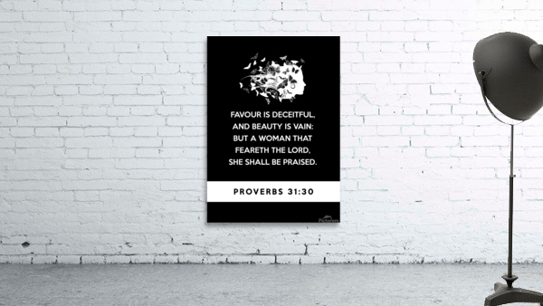 Proverbs 31 30 plain black Wall Preview