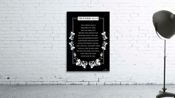 Proverbs 30 7 9 plain black Wall Preview