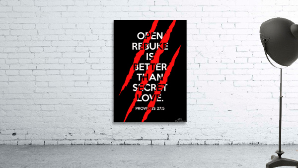 Proverbs 27 5 plain black Wall Preview