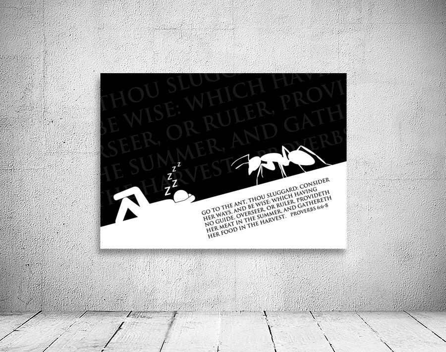 Proverbs 6 6 8 version 2 black Wall Preview