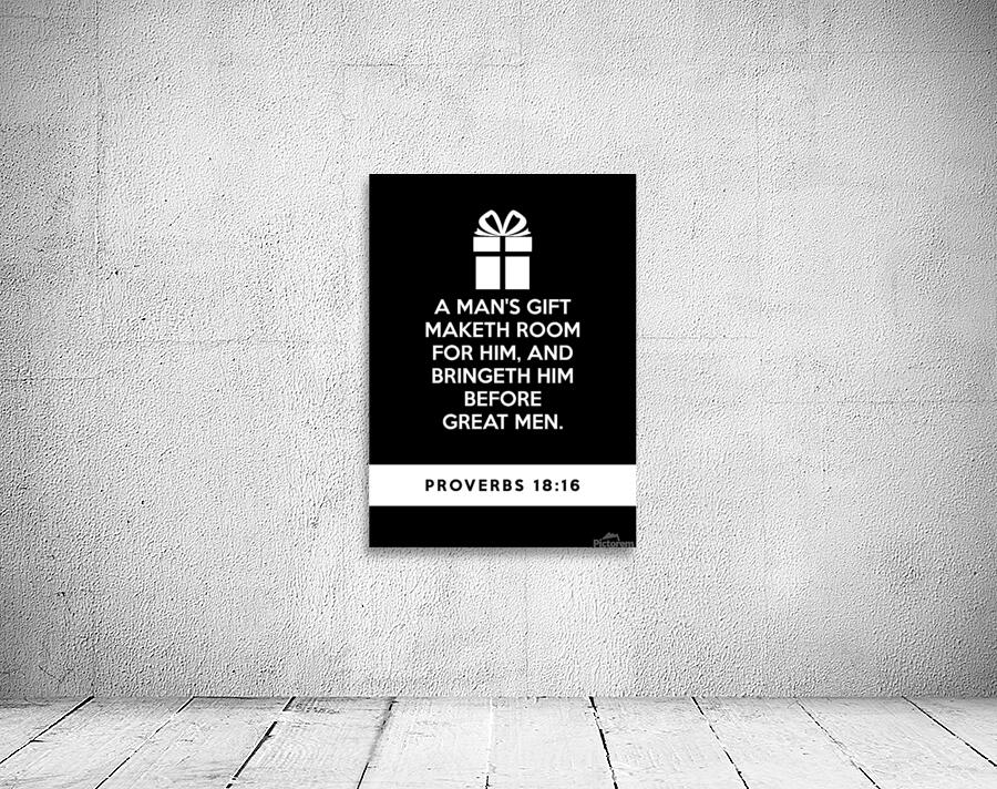 Proverbs 18 16 black Wall Preview