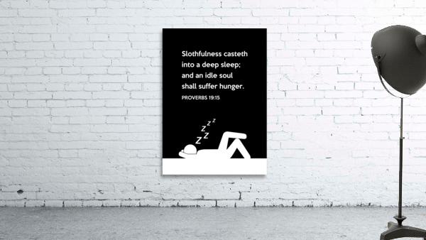 Proverbs 19 15 black Wall Preview